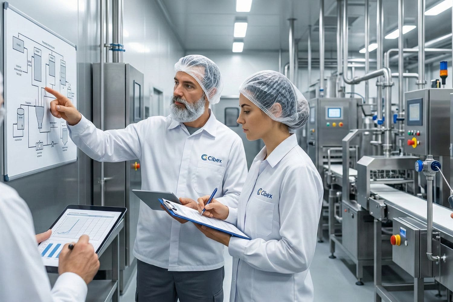 Professionals learning internal food safety auditing